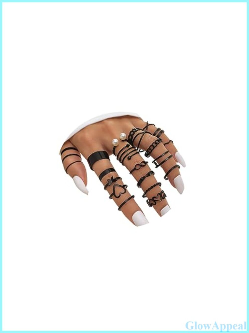 22 Pcs Knuckle Rings Set Stackable Joint Rings Butterfly Pearl Heart Open - Picture 1 of 5